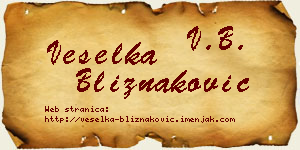 Veselka Bliznaković vizit kartica